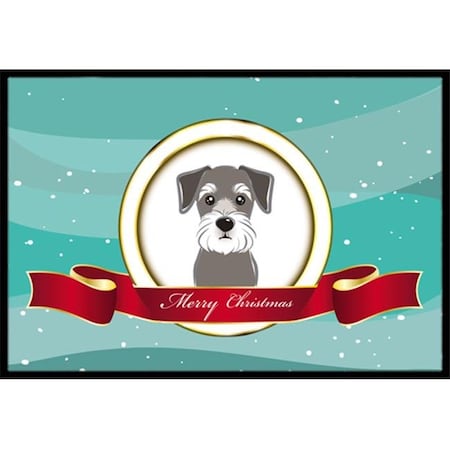 Carolines Treasures Carolines Treasures BB1516MAT Schnauzer Merry Christmas Indoor & Outdoor Mat; 18 x 27 in. BB1516MAT